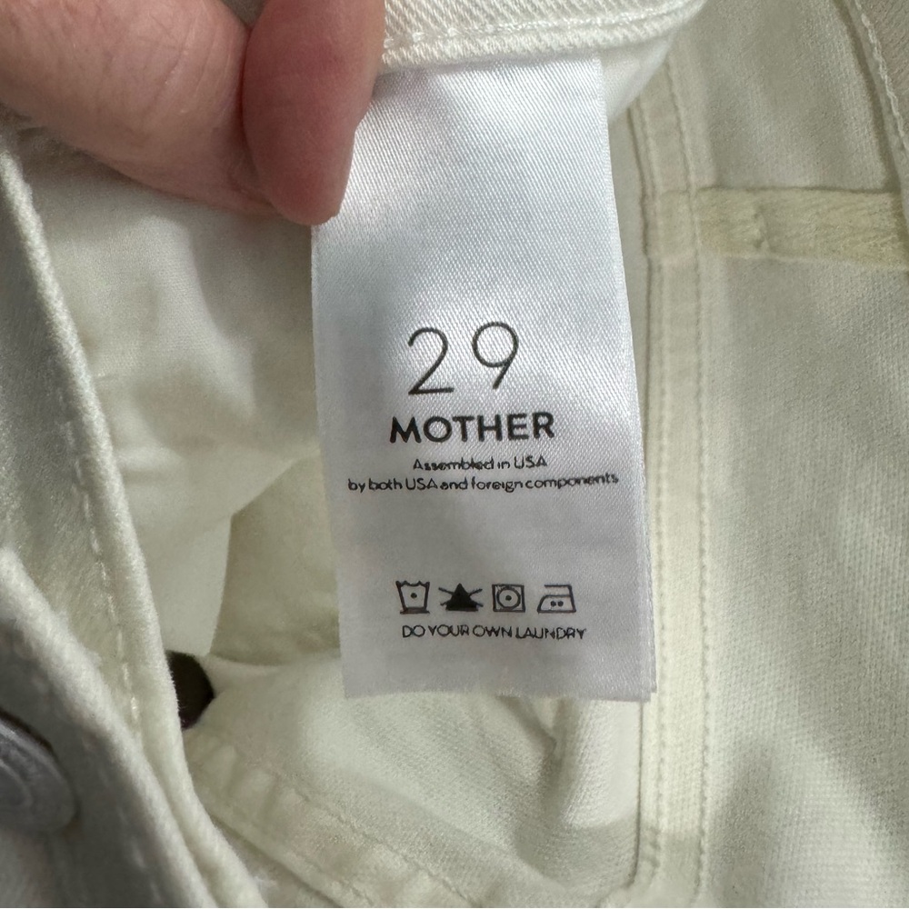 MOTHER Jeans The Hustler Ankle Solid White Striped Side Regular Size 29 - Picture 3 of 4